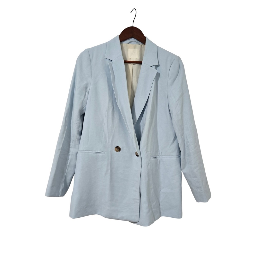 H&M Womens Blazer Size‎ S Light Blue Double Breasted Casual Office Business